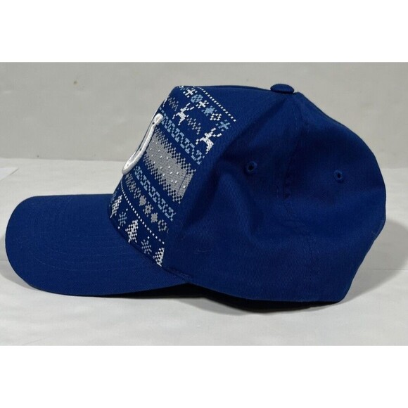 NFL Indianapolis Colts Blue Snapback Christmas‎ Holiday Sweater Winter Hat Cap - Picture 3 of 6